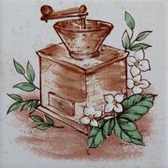 coffee grinder pattern with flowers