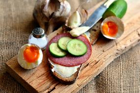 delicious snack on a wooden board