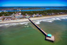 long bridge by the sea