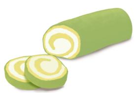 lemon roulade on a white background