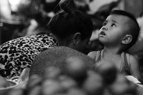 Child Black And White Vietnam