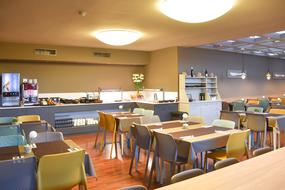 beautiful bright interior of the cafe