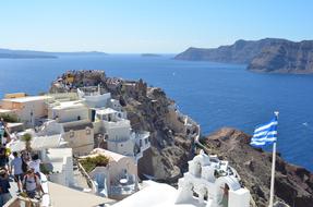 Greece Santorini Greek Flag