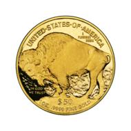 Shiny nickel gold coin with the image of a bull, at white background, clipart