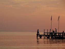 Sunset Jetty Sea