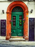 vintage green door in Larnaca, Cyprus