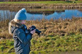Girl Photographing Child Camera