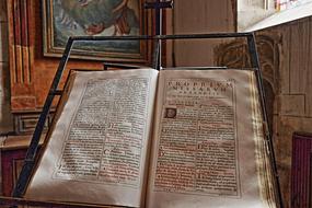 an old book with writings in the castle