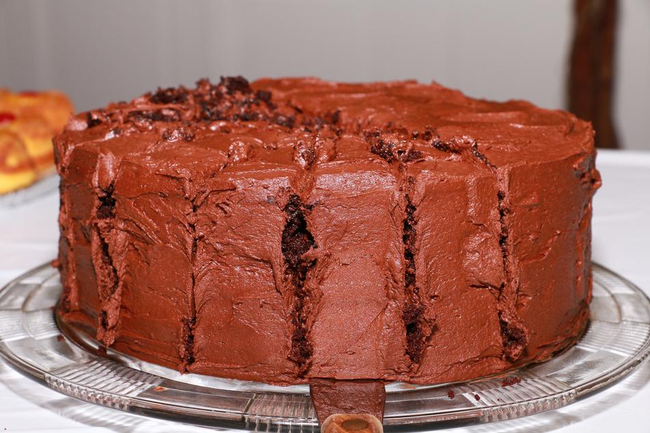 chocolate sweet cake sliced