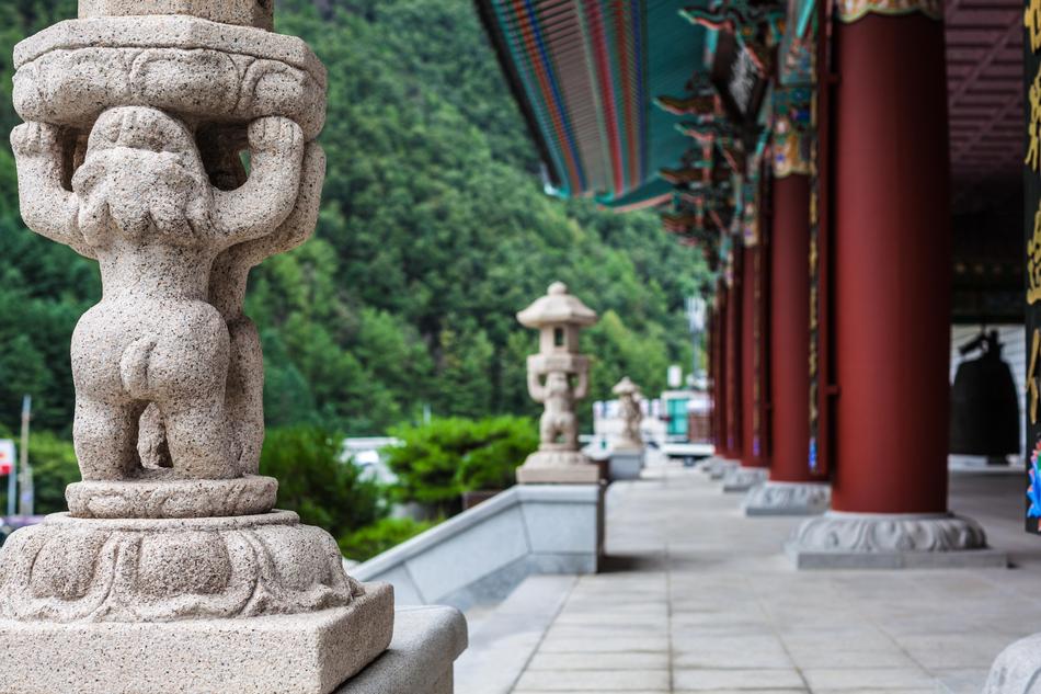 stone sculptures at the temple