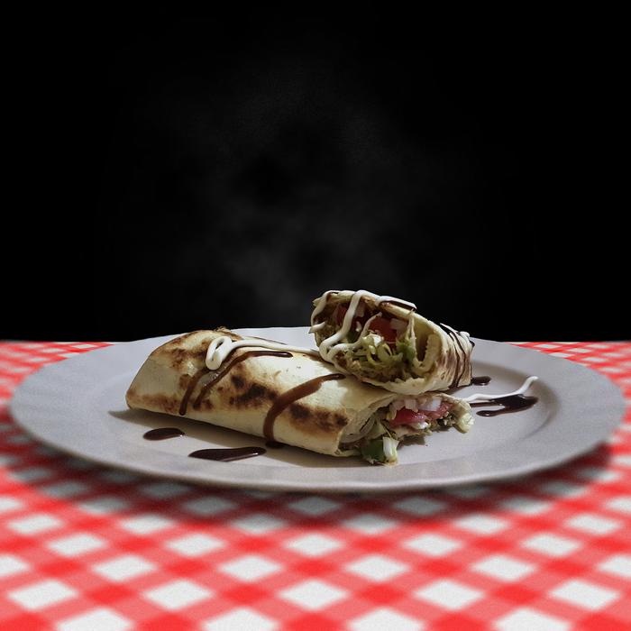 fried burrito on a plate
