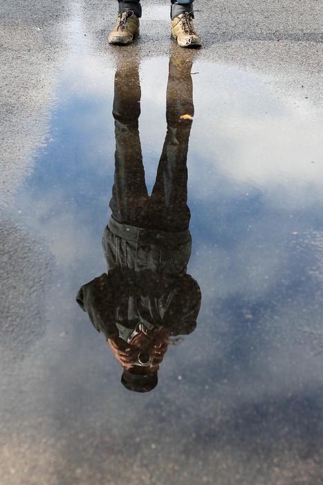 Man Photographed Water