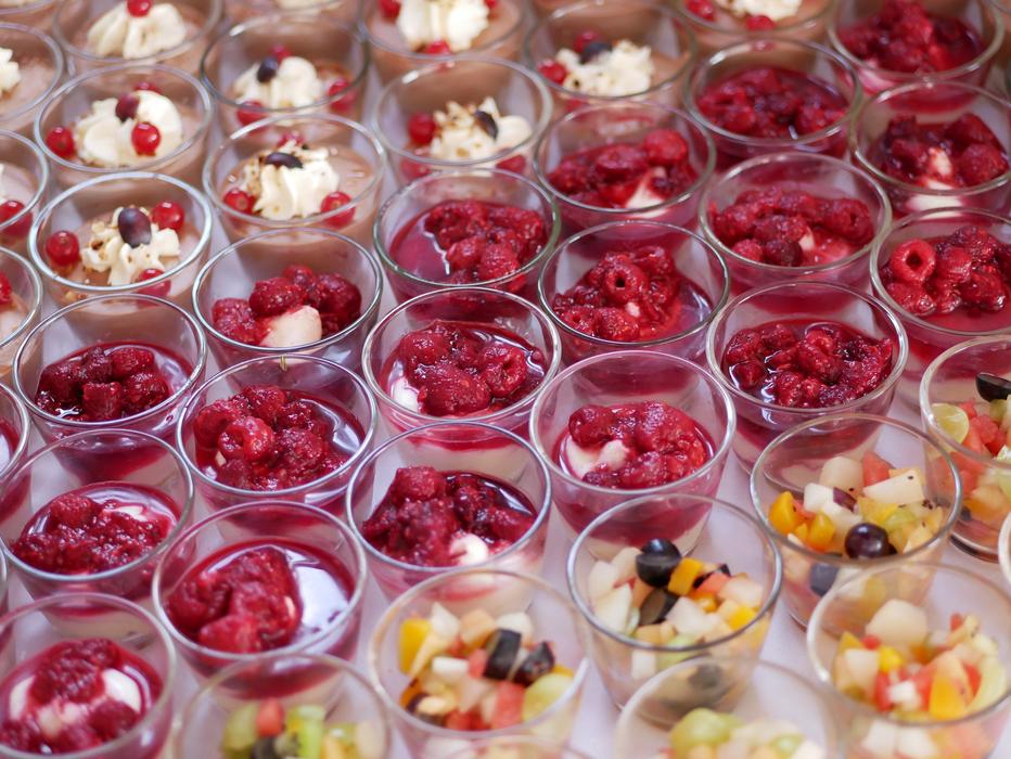Strawberry dessert in a glass