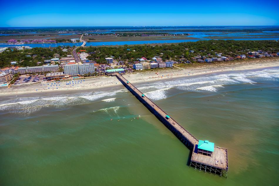 long bridge by the sea