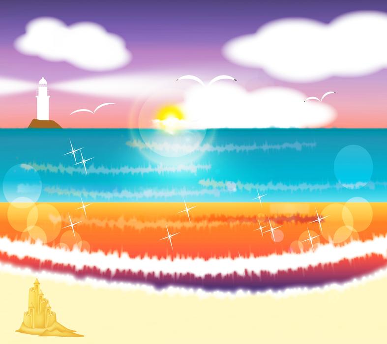 ocean background sea palm trees