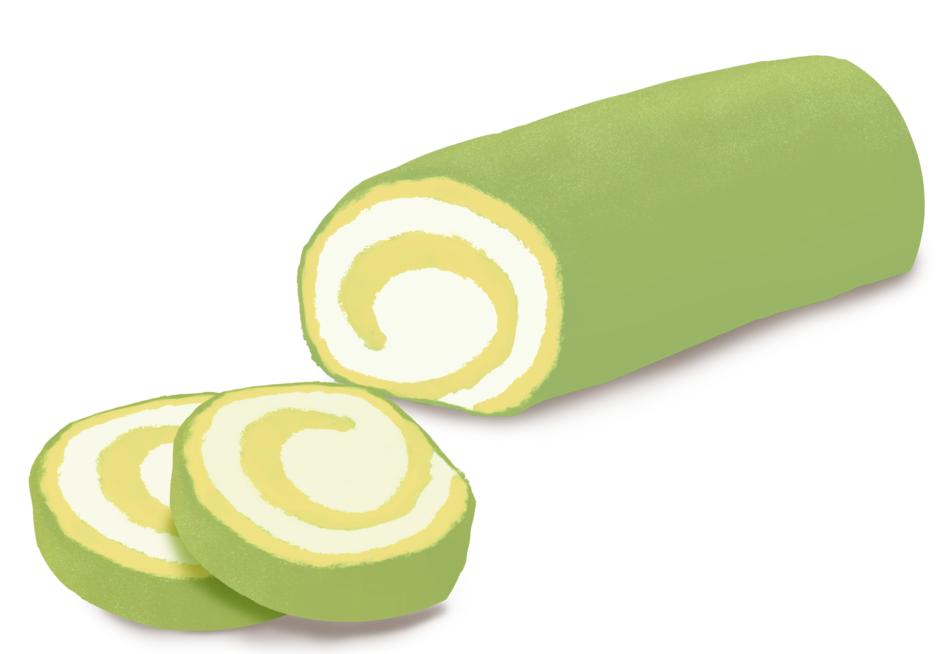 lemon roulade on a white background