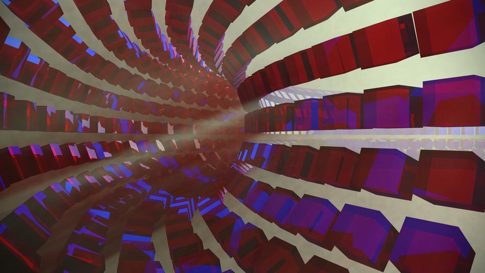 tunnel with patterns going into it