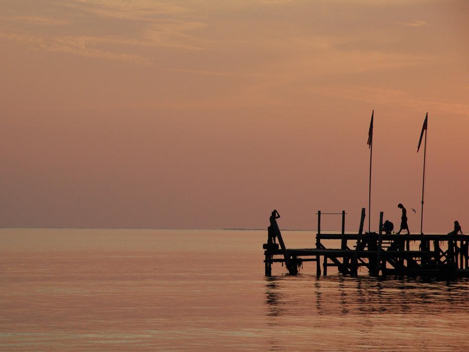 Sunset Jetty Sea