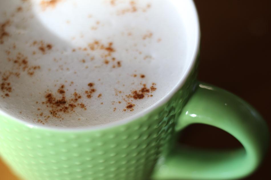 hot delicious cappuccino in a mug