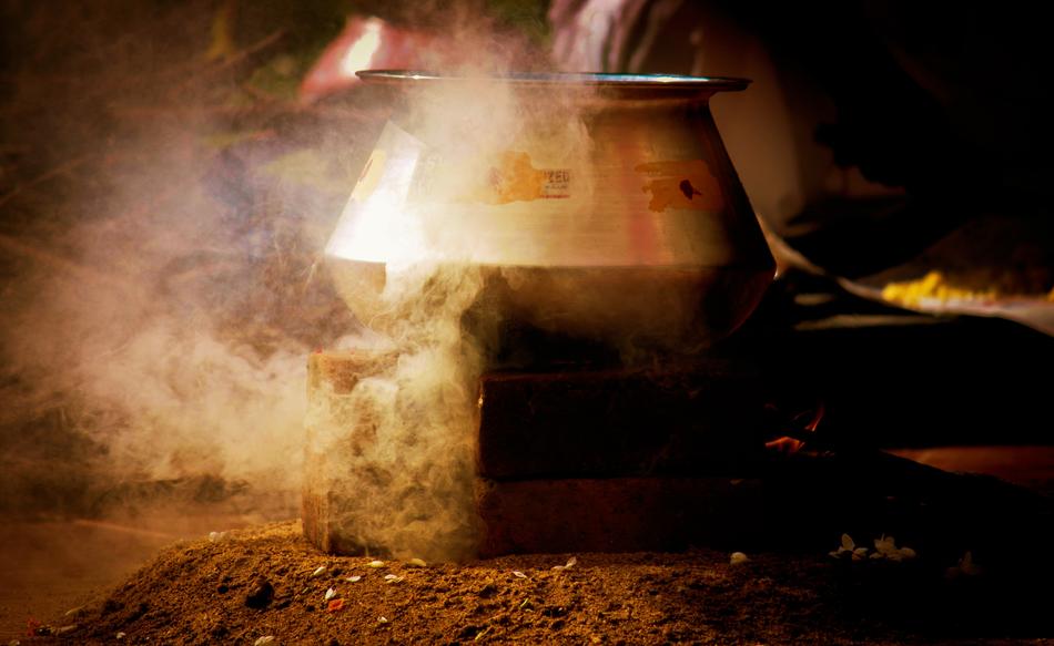 hot steam from making coffee