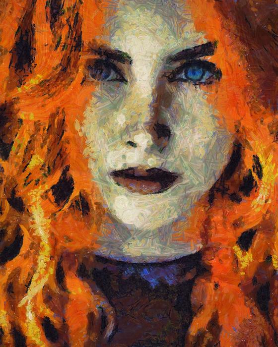 redheaded girls face