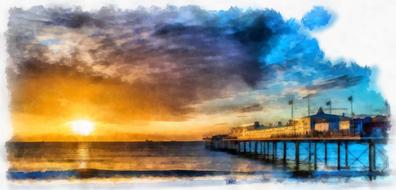 paignton pier sunrise sunset boats