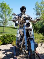 Motorcycle Sculpture Monument in park