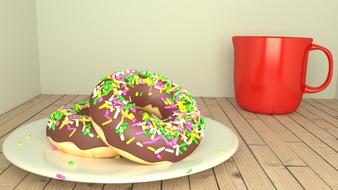 Hot chocolate covered doughnuts