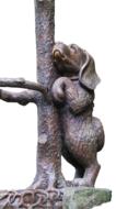 Dog Bronze Statue Tree