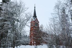 snow storm at the church