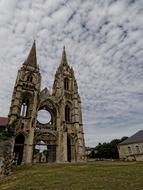 Destroyed cathedral in France