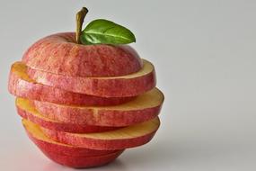 sliced juicy apple on the table