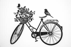 Bycicle Bird Deko