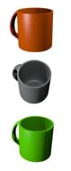 virtual models of colored mugs