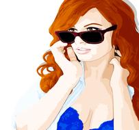 redheaded girl with glasses