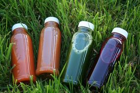 Juices Health on the green grass