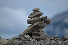 stone tower against a blue background