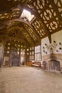 wooden room with patterns