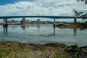 huge bridge crossing the river