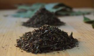 black tea dry on the table