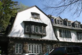 Beautiful Eagle Hill school, among the plants in Greenwich, Connecticut, USA
