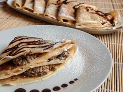 chocolate pancakes on a plate