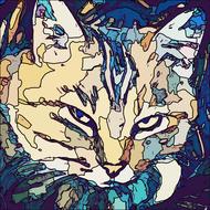 abstract painting of a cat color