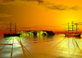 ships ocean sea water boat sail