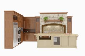 kitchen render 3d interior