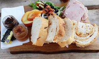 delicious bread with meat and sauce