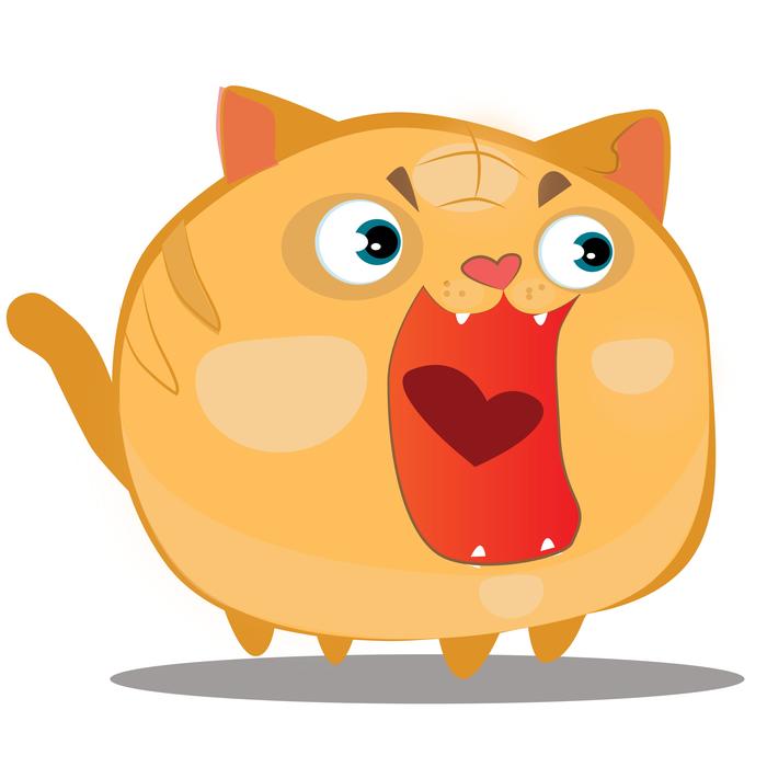 ginger cat with open mouth icon