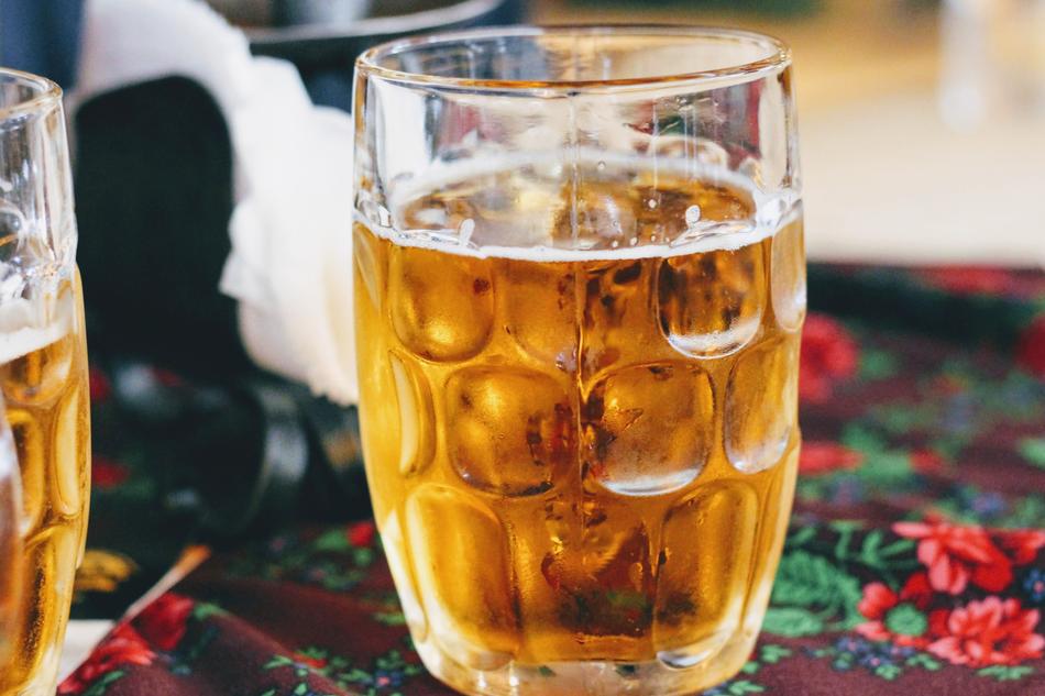 cold beer in a large mug