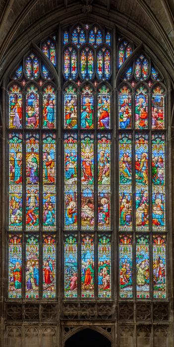 colorful mural on the window