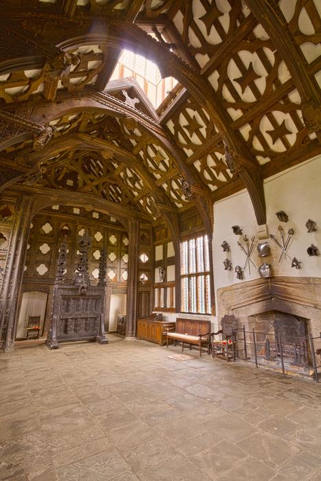 wooden room with patterns